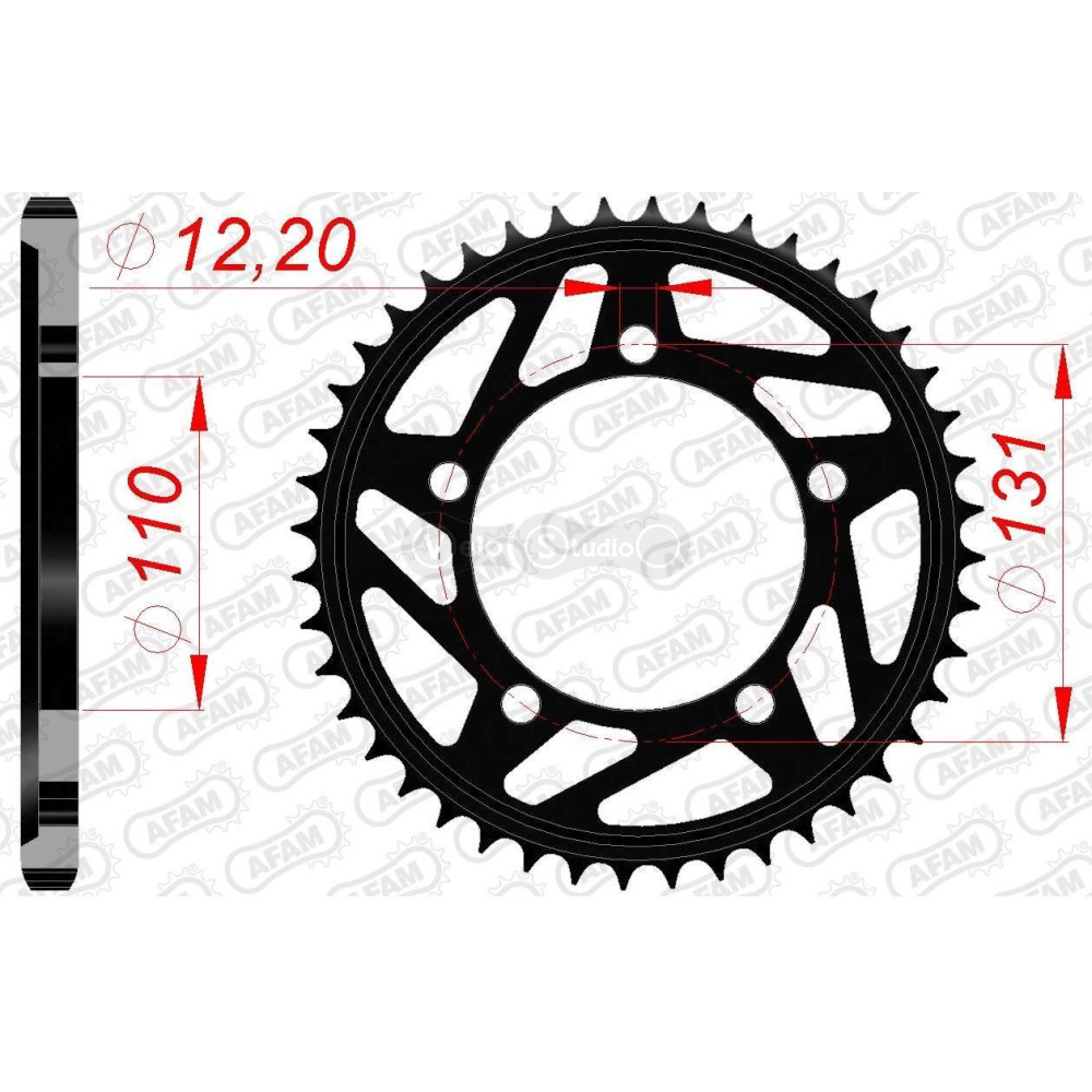 Задня зірка AFAM 525 Steel Chainwheel 164800 - BMW [Black], 45z