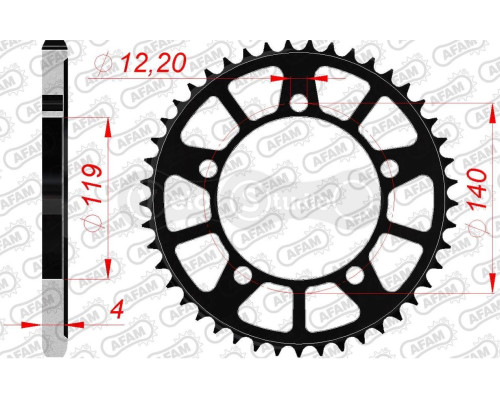 Задняя звезда AFAM 525 Steel Chainwheel 164600 - BMW [Black], 46z