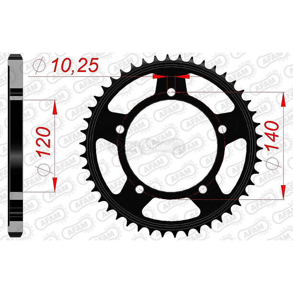 Задня зірка AFAM 525 Steel Chainwheel 14604 - Suzuki [Black], 47z