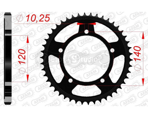 Задняя звезда AFAM 525 Steel Chainwheel 14604 - Suzuki [Black], 48z