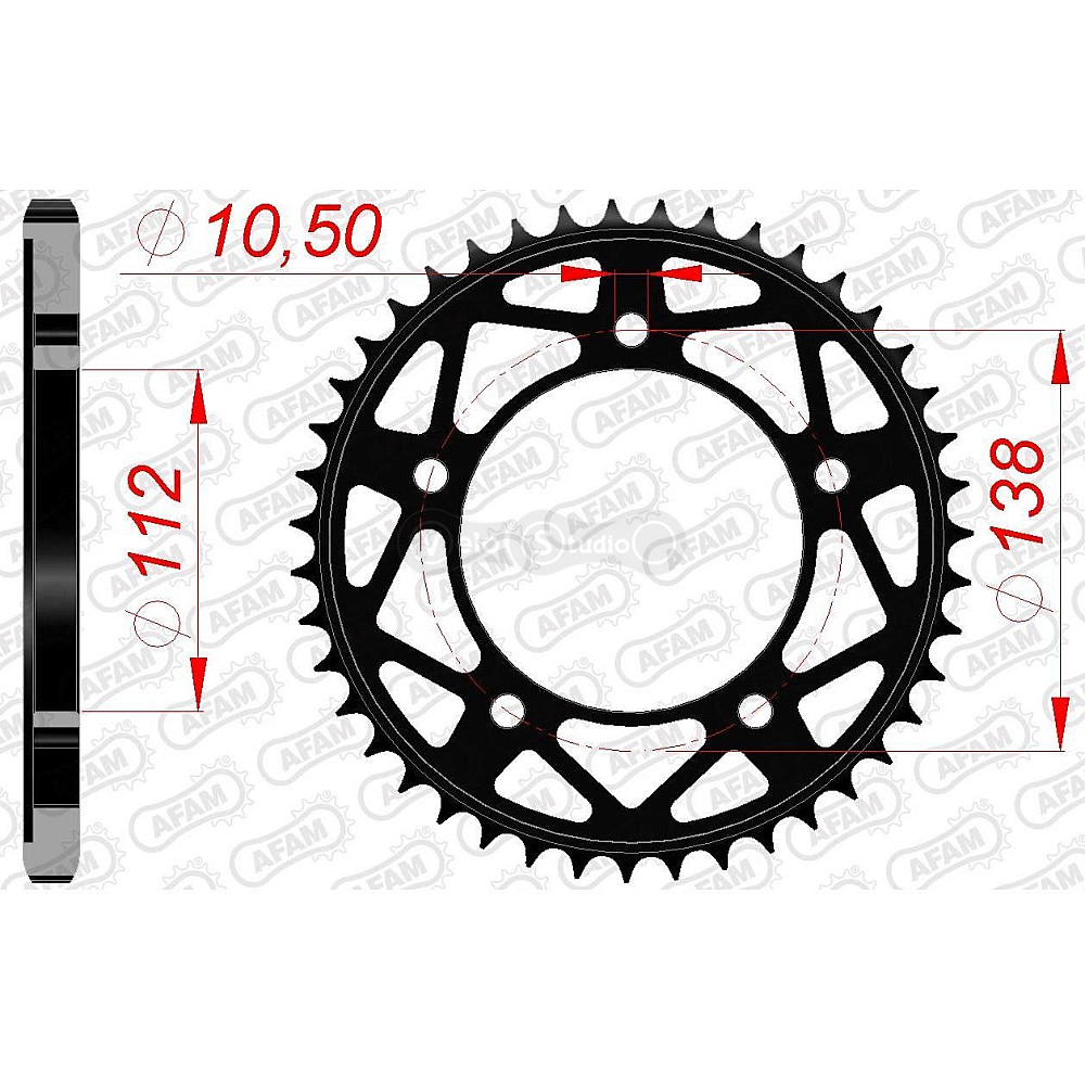 Задняя звезда AFAM 525 Steel Chainwheel 12816 - Yamaha [Black], 47z