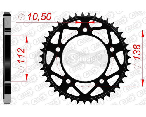 Задняя звезда AFAM 525 Steel Chainwheel 12816 - Yamaha [Black], 47z