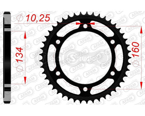 Задняя звезда AFAM 525 Steel Chainwheel 10617 - Honda [Black], 41z