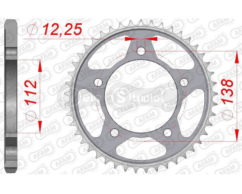 Задняя звезда AFAM 525 Steel Chainwheel 10613 - Honda [Silver], 47z