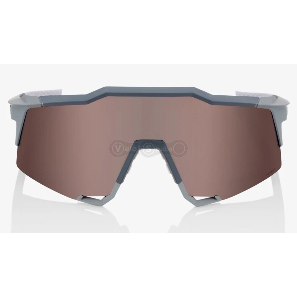 Очки Ride 100% SpeedCraft - Soft Tact Stone Grey - HiPER Crimson Silver Mirror Lens