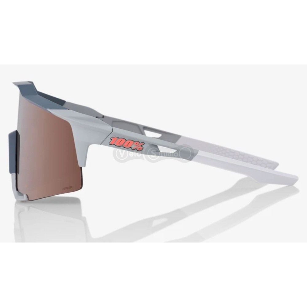 Очки Ride 100% SpeedCraft - Soft Tact Stone Grey - HiPER Crimson Silver Mirror Lens