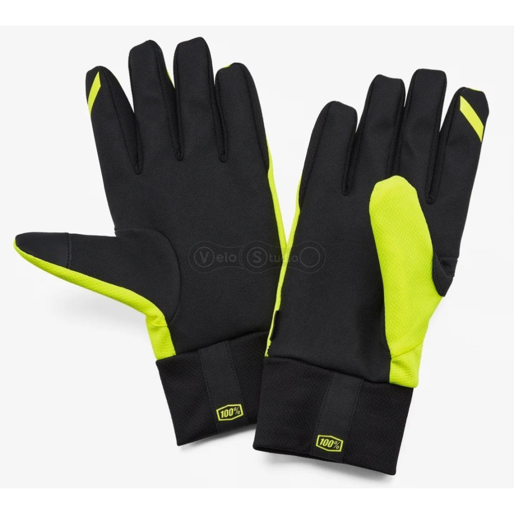 Водостойкие перчатки RIDE 100% Hydromatic Waterproof жёлтые размер S