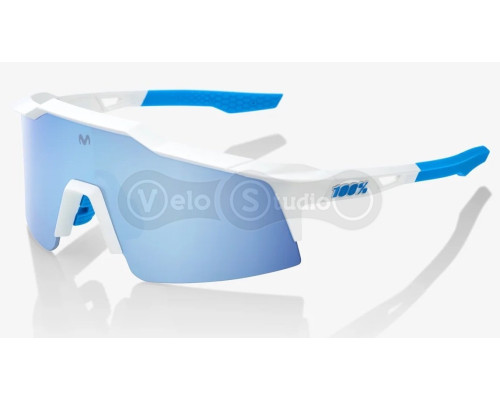 Очки Ride 100% SpeedCraft SL - Movistar Team White - HiPER Blue Multilayer Mirror Lens