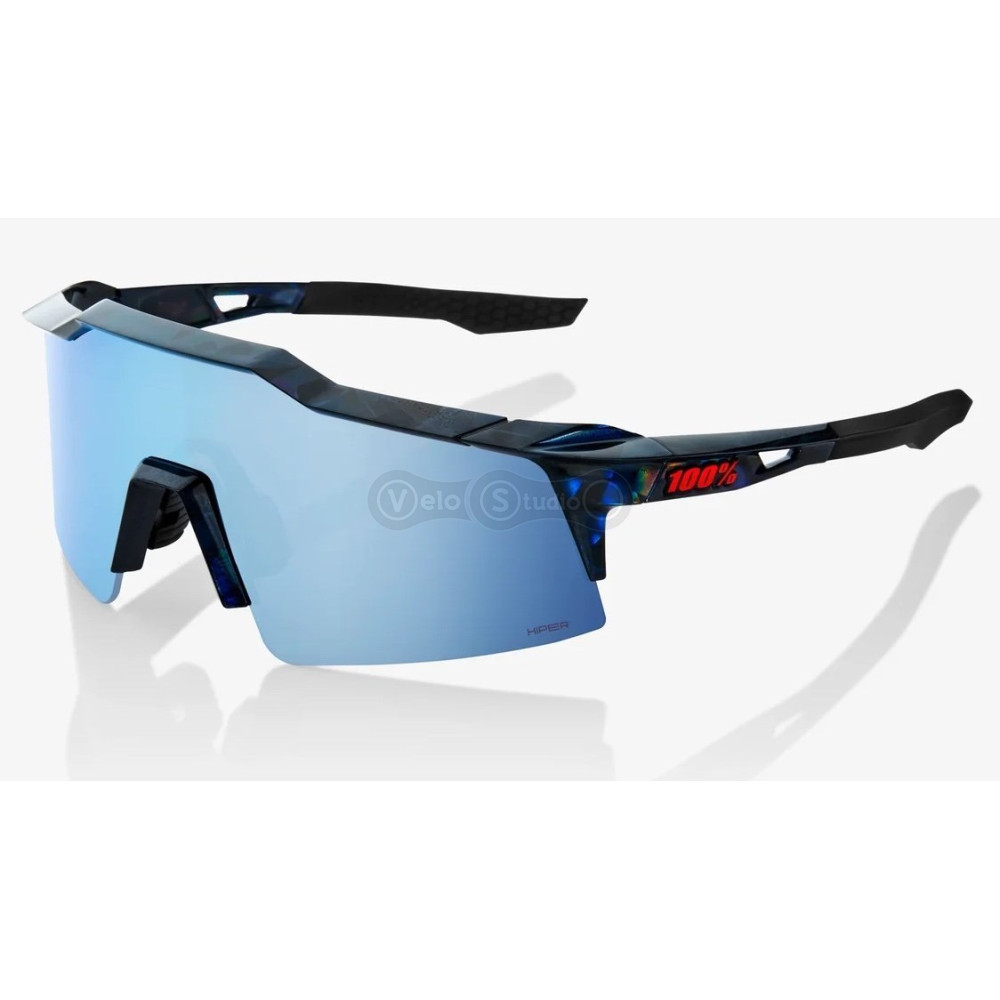 Очки Ride 100% SpeedCraft SL - Black Holographic - HiPER Blue Multilayer Mirror Lens
