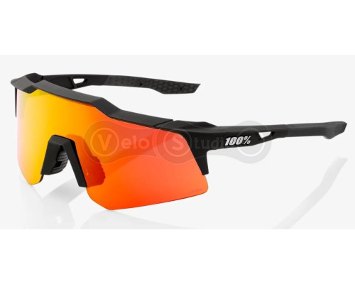 Очки Ride 100% SpeedCraft XS - Soft Tact Black - HiPER Red Multilayer Mirror Lens