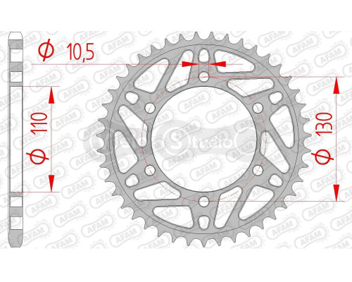 Задняя звезда AFAM 520 Steel Chainwheel 12814 - Yamaha [Black], 43z