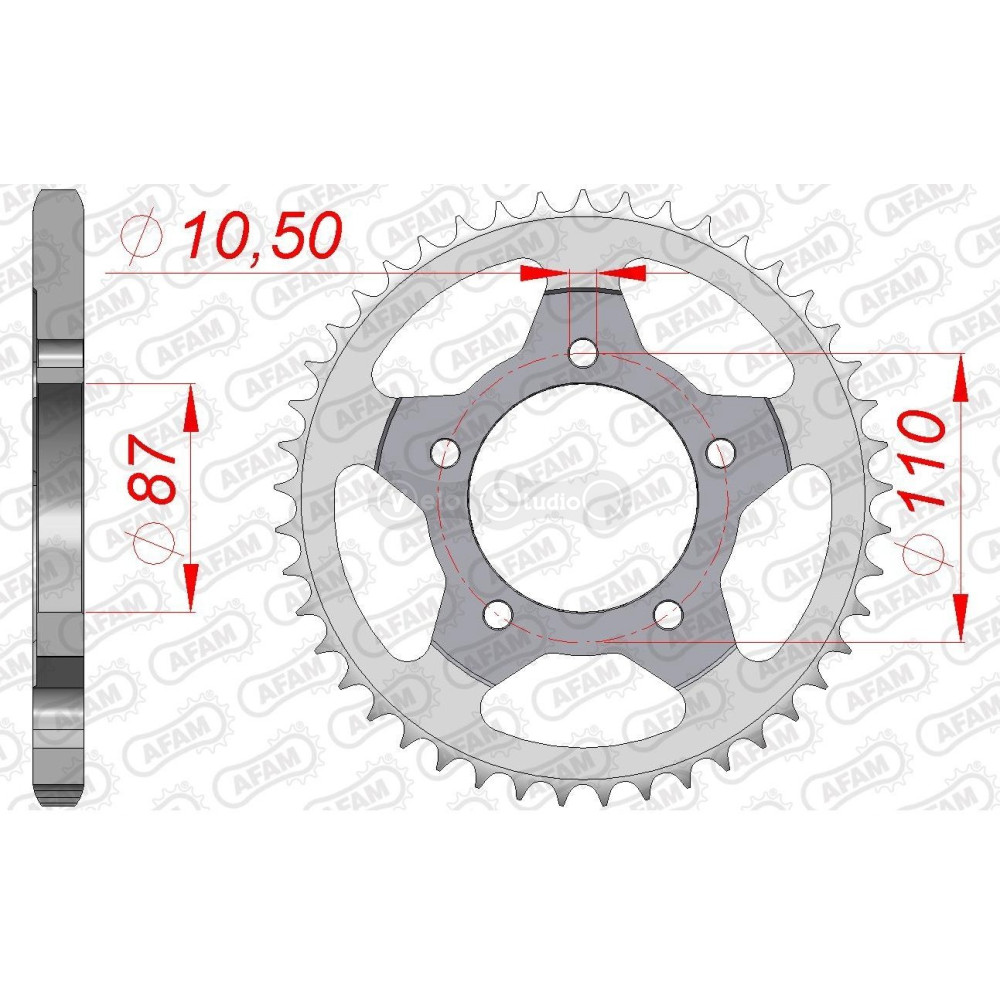 Задняя звезда AFAM 525 Steel Chainwheel 14404 - Suzuki [Silver], 48z