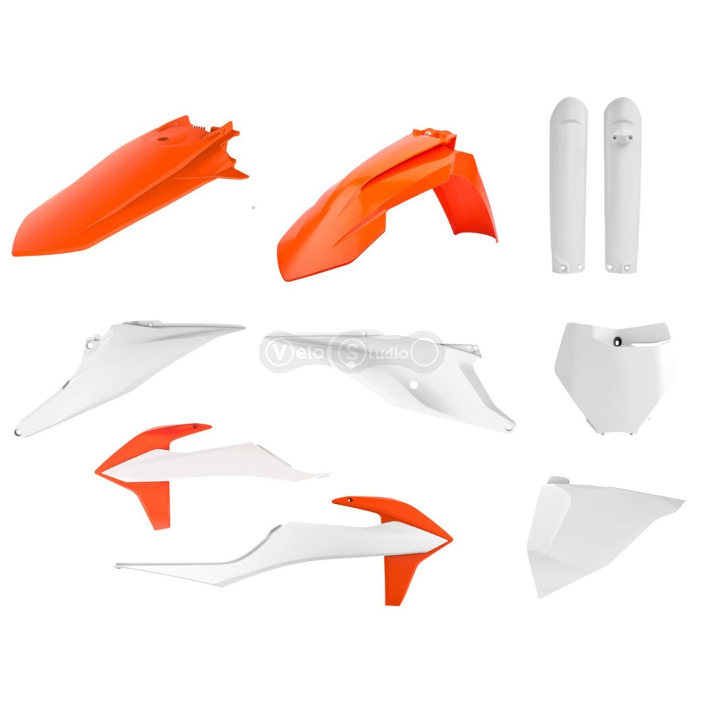 Пластик Polisport MX kit - KTM (19-) [White/Orange], KTM