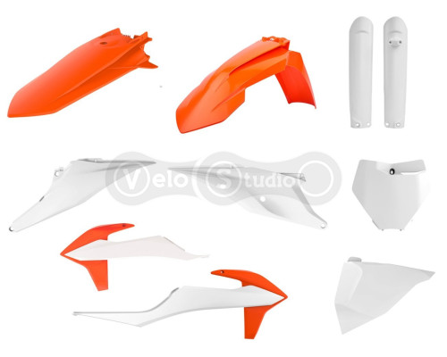 Пластик Polisport MX kit - KTM (19-) [White/Orange], KTM