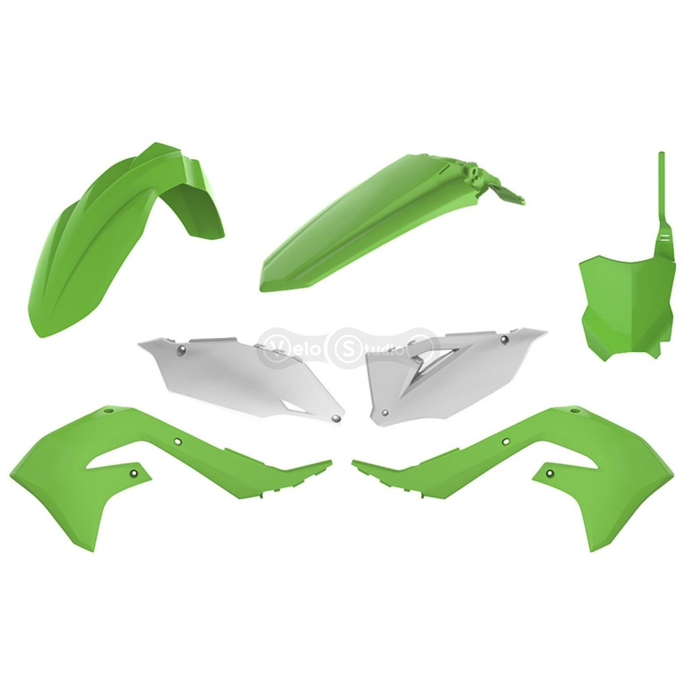 Пластик Polisport MX kit - Kawasaki (19-) [Green/White], Kawasaki