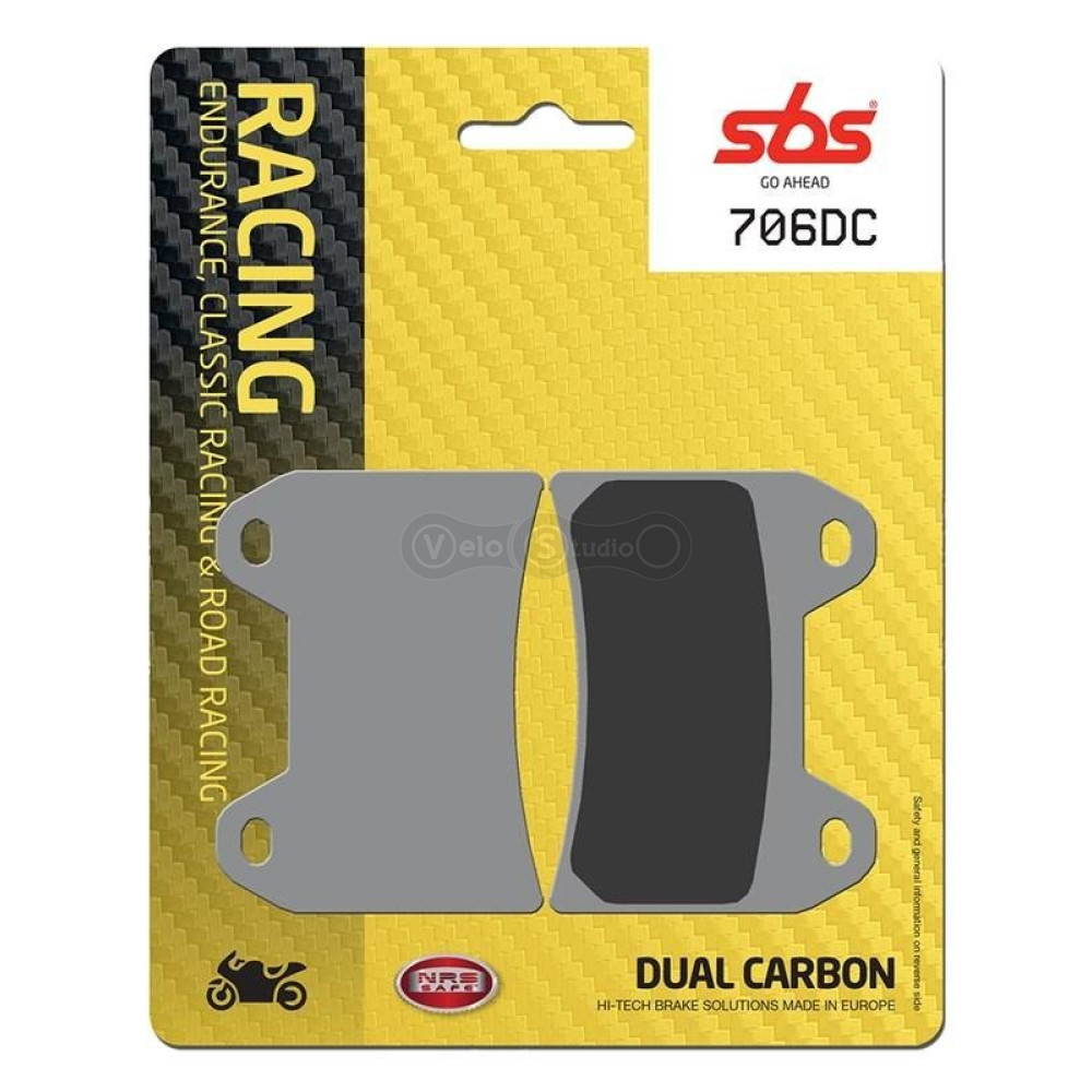 Колодки гальмівні SBS 706DC Road Racing Front Brake Pads, Dual Carbon