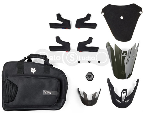 Шлем FOX V3 RS CARBON SOLID HELMET [Matte Black], M (57-58 см)