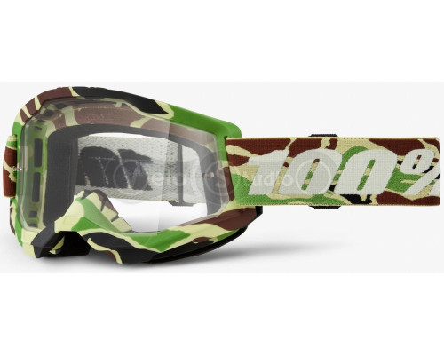 Маска 100% STRATA 2 Goggle War Camo - Clear Lens