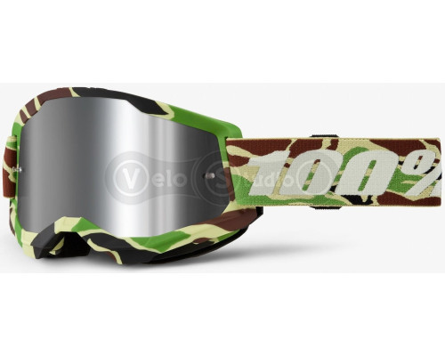 Маска 100% STRATA 2 Goggle War Camo - Mirror Silver Lens