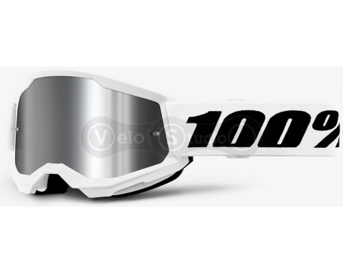 Маска 100% STRATA 2 Goggle White - Mirror Silver Lens