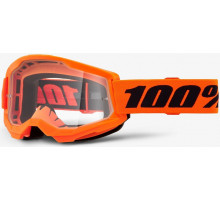 Маска 100% STRATA 2 Goggle Neon Orange - Clear Lens