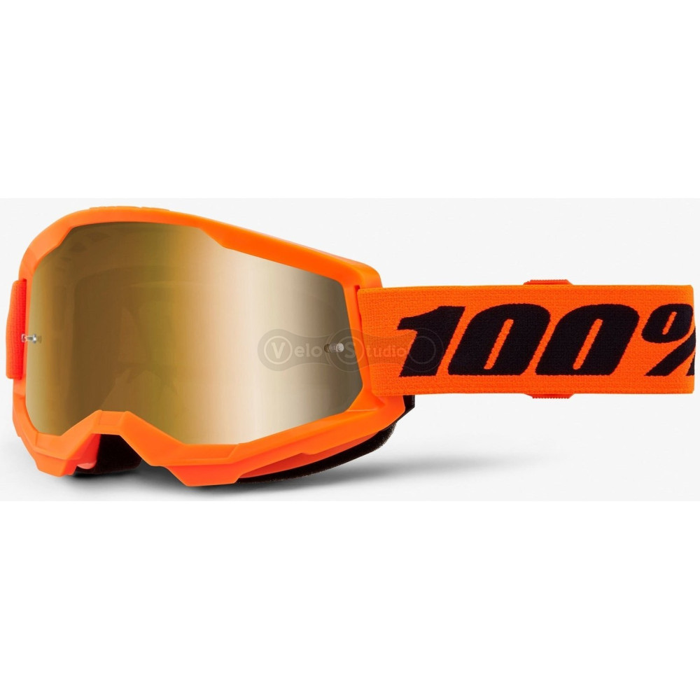 Маска 100% STRATA 2 Goggle Neon Orange - Mirror Gold Lens
