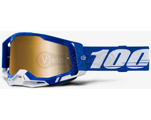 Маска 100% RACECRAFT 2 Goggle Blue - Mirror Gold Lens