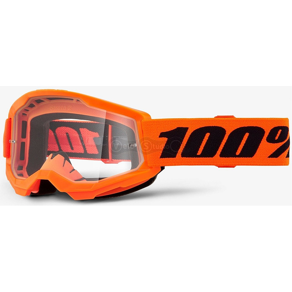 Дитяча маска 100% STRATA 2 Youth Goggle Neon Orange - Clear Lens