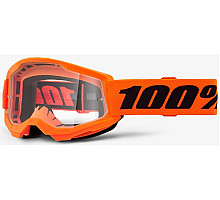 Детская маска 100% STRATA 2 Youth Goggle Neon Orange - Clear Lens