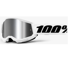 Детская маска 100% STRATA 2 Youth Goggle White - Mirror Silver Lens
