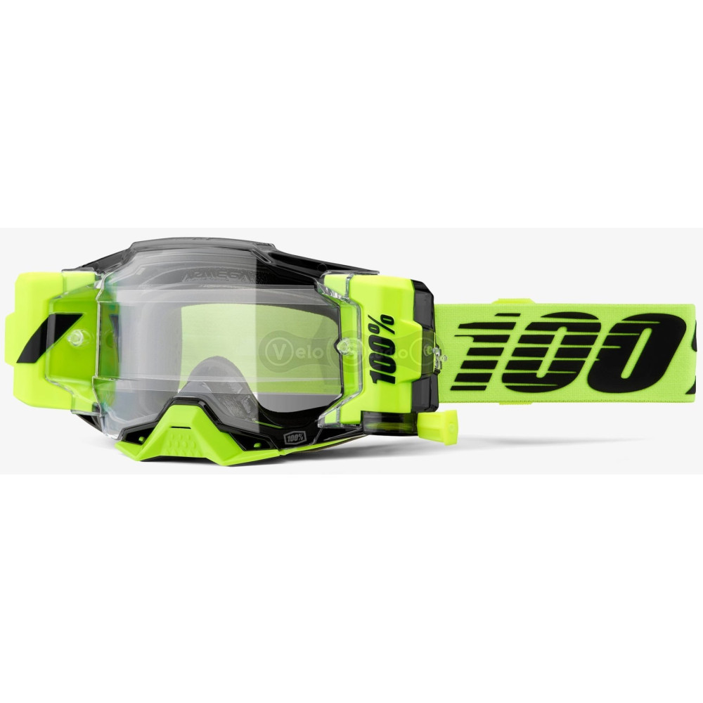 Маска 100% ARMEGA FORECAST Goggle Neon Yellow - Clear Lens, Roll-Off