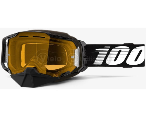 Маска 100% ARMEGA Snowmobile Goggle [Black], Yellow Lens