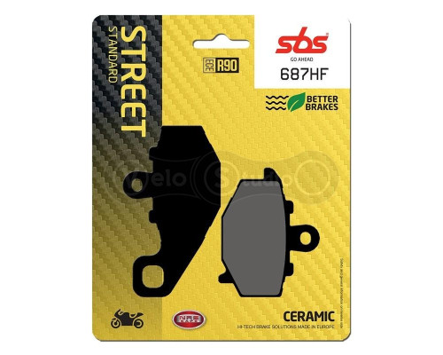 Колодки гальмівні SBS 687HF Standard Brake Pads, Ceramic