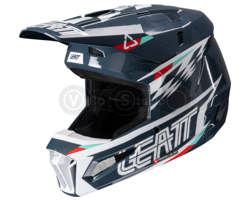 Мотошолом LEATT Moto 3.5 Helmet + Маска Velocity [Blue], M (57-58 см)