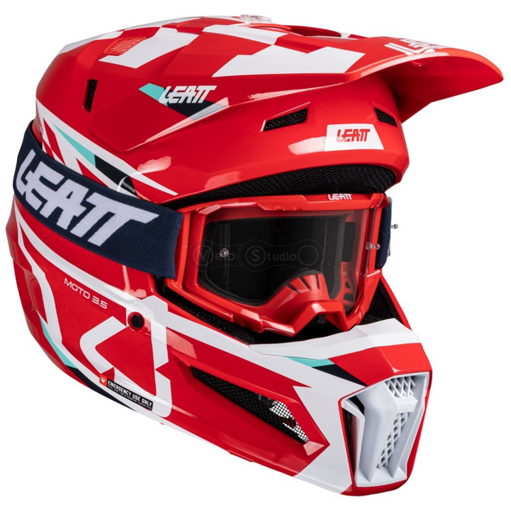 Мотошлем LEATT Moto 3.5 Helmet + Маска Velocity [Red], S (55-56 см)