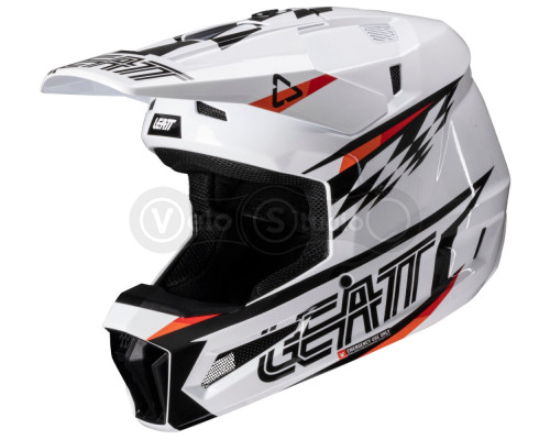 Мотошолом LEATT Moto 3.5 Helmet + Маска Velocity [White], XS (53-54 см)