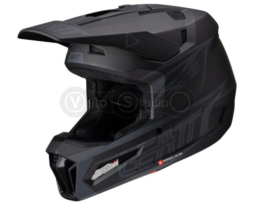 Мотошолом LEATT Moto 3.5 Helmet + Маска Velocity [Stealth], M (57-58 см)