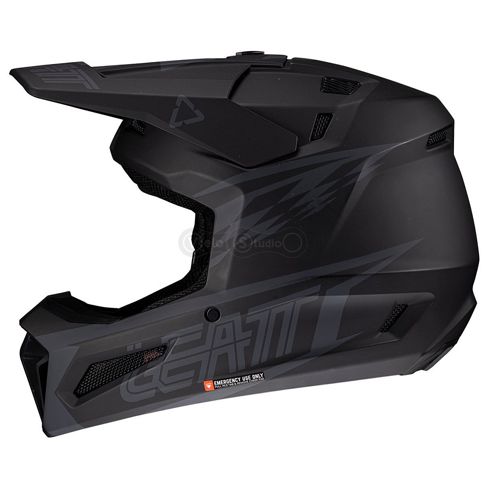 Мотошлем LEATT Moto 3.5 Helmet + Маска Velocity [Stealth], M (57-58 см)