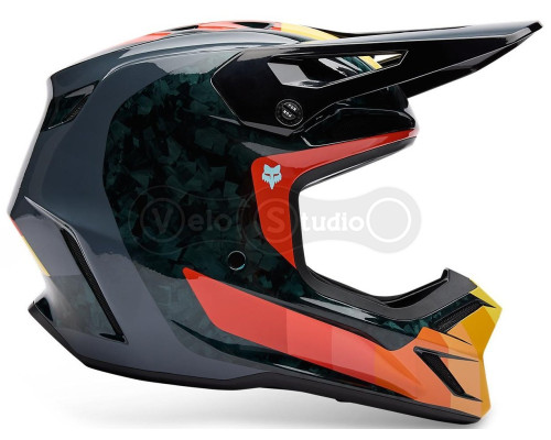 Мотошолом FOX V3 RS Mips Helmet - Grid [Orange], XL