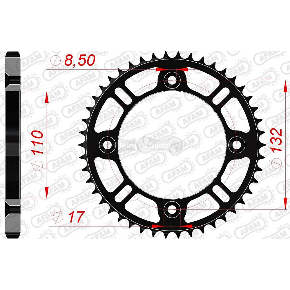 Задня зірка AFAM 428 K-Steel Chainwheel 71102K - KTM [Black], 49z