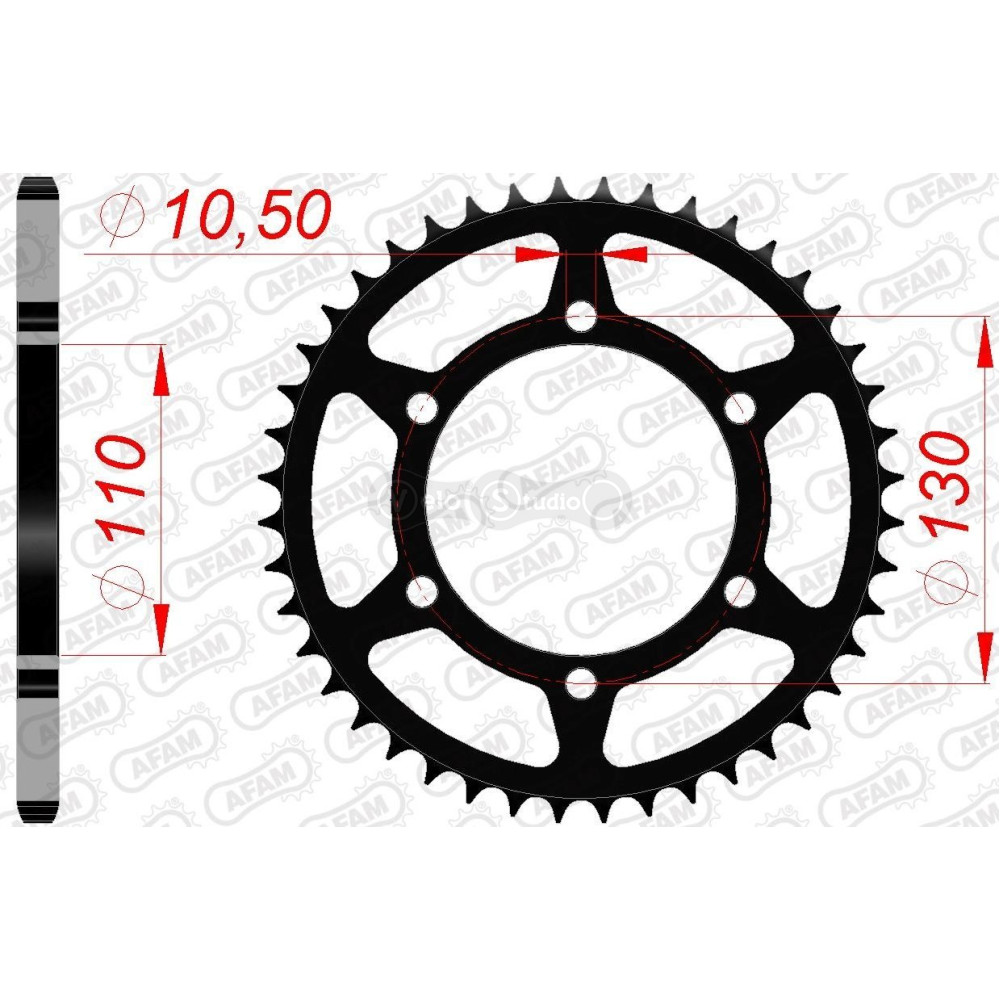 Задняя звезда AFAM 520 Steel Chainwheel 16500 - Kawasaki [Black], 41z