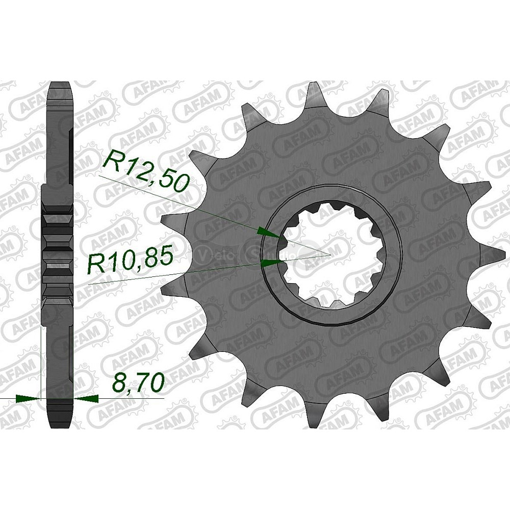 Передня зірка AFAM 525 Sprocket 28405 - Kawasaki, 16z