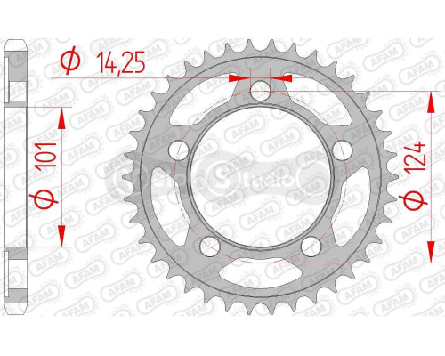Задняя звезда AFAM 525 Steel Chainwheel 71801 - KTM [Black], 38z