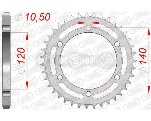 Задняя звезда AFAM 525 Steel Chainwheel 16605 - Kawasaki [Silver], 38z