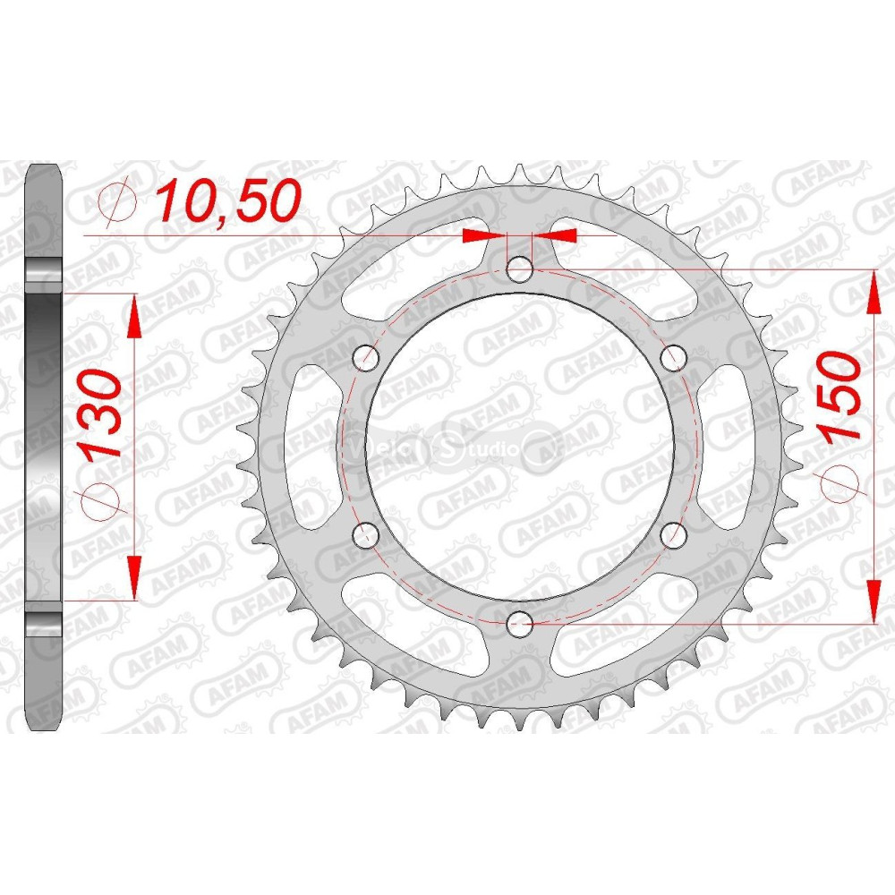 Задняя звезда AFAM 520 Steel Chainwheel 12604 - Yamaha [Silver], 46z
