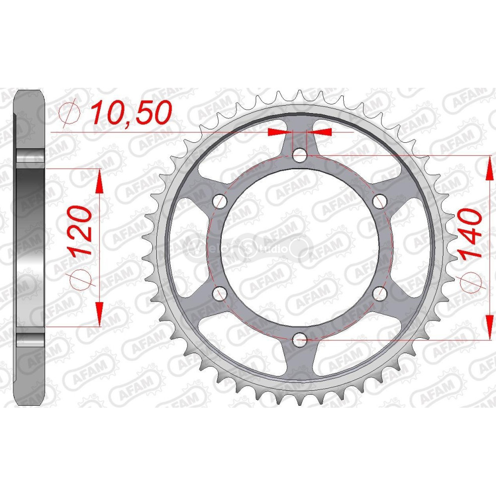 Задняя звезда AFAM 530 Steel Chainwheel 16603 - Kawasaki [Silver], 40z