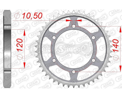 Задняя звезда AFAM 530 Steel Chainwheel 16603 - Kawasaki [Silver], 40z