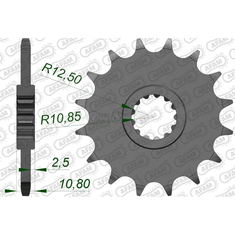 Передняя звезда AFAM 520 Sprocket 21512 - Yamaha, 16z