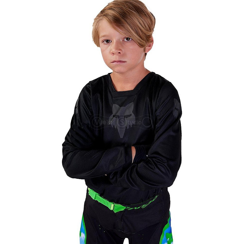 Детское джерси FOX 180 Youth Jersey - BLACKOUT [Black], YXL