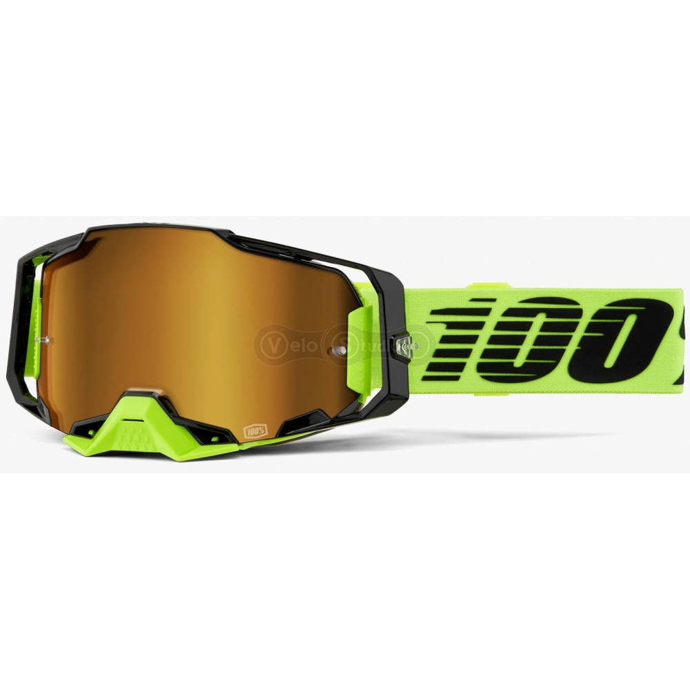 Маска 100% ARMEGA Goggle [Neon Yellow], Mirror Gold Lens